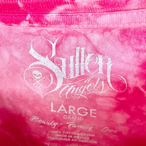 Sullen Angels Party Panther Tie Dye Pink T Shirt Women’s size Large - Picture 6 of 6